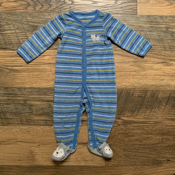 Set of 3 Size 3-9 months Footed Sleepers Gerber & Carter's - Picture 5 of 12